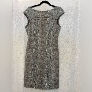 Tory Burch Gray and Black Sheath Dress Mock Neck Sleeveless